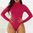 thumbnail image 2 of Valcatch Women's Turtleneck Slim Bodysuit Long Sleeve Leotard Tops Jumpsuit, 2 of 6