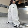 thumbnail image 2 of Huowey Boys Casual Pants Straight Leg Wide Cargo Pants Everyday Wear Comfortable Loose Fit Summer Outfits With Sneakers Age 4-13 Years Classic Dailywear, 10-12 Years, 2 of 5
