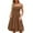 Khaki, variant on Womens Summer Boho Dress with Pockets Plus Size Sleeveless Square Neck Spaghetti Strap Sundresses Casual A-Line Flowy Ruffle Hem Midi Dresses Green L