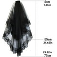 thumbnail image 2 of Accessoire de Robe de Mariée Voile Accessoire de Coiffe Élégant Léger Décoration de Robe de Mariée Dentelle Noir Blanc, 2 of 9