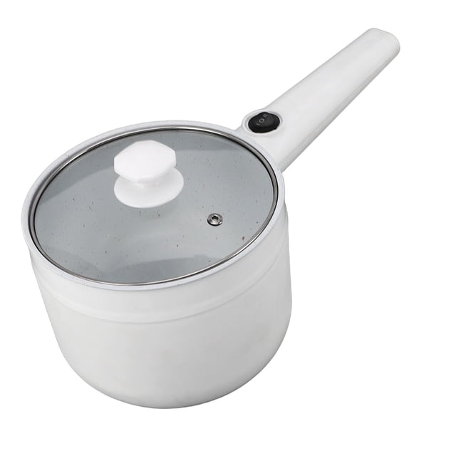Olla de Cocina Eléctrica de 600 W, 2 Velocidades, 1,8 L, Estufa Con Revestimiento Cerámico, Sartén Eleccica Antiadherente, Olla Caliente para Ramen, Olla Caliente DE