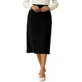 thumbnail image 1 of FALDA LÁPIZ ESTILOSA PARA MUJERES CON CINTURA ALTA Y DIVIDIDO EN LA PARTE POSTERIOR PARA TRABAJO Y OCASIONES CASUALES 2XL NEGRO, 1 of 6