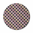 thumbnail image 1 of Geometric Mouse Pad for Computers, Grid Style Checkered Pattern with Cool Vivid Squares Geometrical Retro Motifs, Round Non-Slip Thick Rubber Modern Mousepad, 8" Round, Multicolor, by Ambesonne, 1 of 2