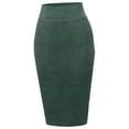 thumbnail image 1 of A2Y Women's Basic Solid Ponte Knee Length Slit Techno Span High Waist Pencil Skirt Heather Teal 2XL, 1 of 3