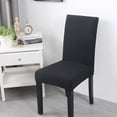 thumbnail image 2 of Cubierta de Silla de Comedor Taburete Asiento Banqueta de Sillas Funda Negro, 2 of 9