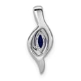 thumbnail image 3 of Real 14kt White Gold Diamond and Marquise .29 Sapphire Pendant; for Adults and Teens; for Women and Men, 3 of 4