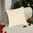 thumbnail image 4 of HongHeng Christmas Tree Decorative Throw Pillow Cover Soft Faux Fur Fuzzy Couch Cushion Case with Gold Snowflake Glitter Pillowcase for Home Decor Sofa Bed Living Room 17×17 Inch, 4 of 6
