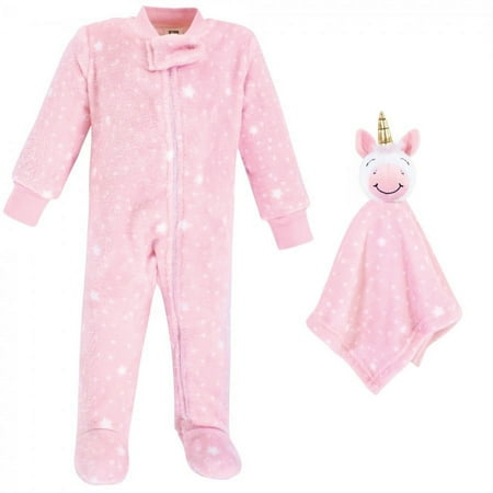 UPC: 0660168177527 | Hudson Baby Infant Girl Flannel Plush Sleep and Play and Security Toy Pink Unicorn 6-9 Months