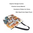 thumbnail image 3 of FORMRS Womens Canvas Tote Bag with Zipper Inner Pocket Shoulder Handbag, Autumn Day Pattern, 3 of 7