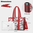 thumbnail image 5 of Teacher Tote Bag,Red and White Striped Baseballs Pattern Teacher Utility Tote Bag,Large Work Tote Bags for Women with Multiple Pockets,Top Zipper Closure,13.8x10.6x6.7 Inch, 5 of 5