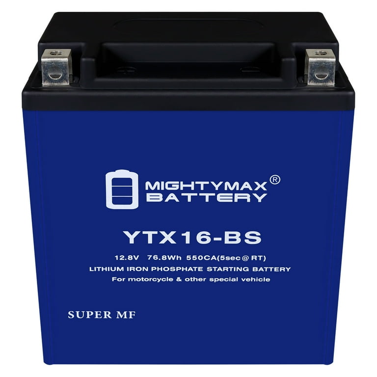 YTX16-BS Lithium Replacement Battery compatible with Motobatt