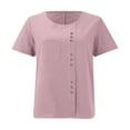 thumbnail image 5 of TYGHBN Trendy Women's T Shirts Casual Round Neck Top for Everyday Wear for Summer Easy To Pair with Jeans Or Casual Pants Women Shirts Size Medium Short Sleeve Athletic Top Summer Casual Tops for, 5 of 6