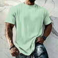 thumbnail image 2 of Yifymode Oversized Shirts for Men Vintage Short Sleeve Beach Vacation Tops Solid Casual Loose Fit Breathable Athletic T Shirts, 2 of 6
