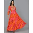 thumbnail image 2 of Orange Bandhani Anarkali Dress, 2 of 9