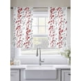 thumbnail image 5 of Red Grey Botanical Sheer Curtains 45 Inch Length 2 Panels Set, Spring Floral Summer Farmhouse Voile Window Treatment Rod Pocket Small Kitchen Curtains Drapes for Bedroom 52"x45"x2, 5 of 7