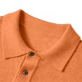 thumbnail image 4 of TOUMENY Men Sweater Casual Button Down Collared Long Sleeve Slim Fit Knitted Pullover Fall Winter Warm Solid Color Fashion Tops Orange XXXL, 4 of 6