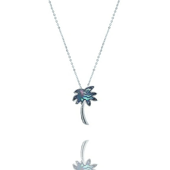 Blue Box Boutique Inc Abalone Palm Tree Pendant Necklace for Women, Teens