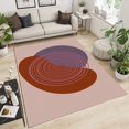 thumbnail image 1 of Pink Circle Large Area Rugs, Abstract Art Runner Rugs, Non-Slip Floor Throw Mat, Rectangle Carpet for Living Room, Bedroom, Hallway Front Entrance, Kitchen, Dining, 6' x 8', 1 of 7