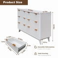 thumbnail image 2 of TROPOW 54" Wide Drip Pattern 6 Drawers Dresser with Faux Marble Top, Bedroom Chest of Dresser Wood, Curved Profile Design, TV Stand for Nursery, Bedroom, Living Room, 2 of 8