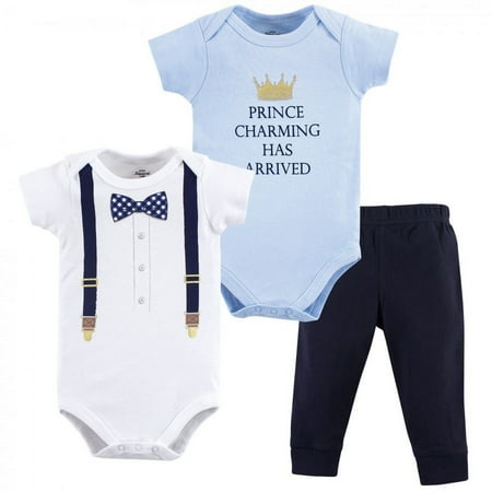 UPC: 0660168719833 | Little Treasure Baby Boy Cotton Bodysuit and Pant Set Prince Charming 6-9 Months