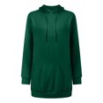 thumbnail image 4 of Sudadera con capucha de bolsillo de color sólido largo con orejas de bola de felpa informal de moda para mujer con sudaderas de felpa Fridja FKASFK5057, 4 of 8