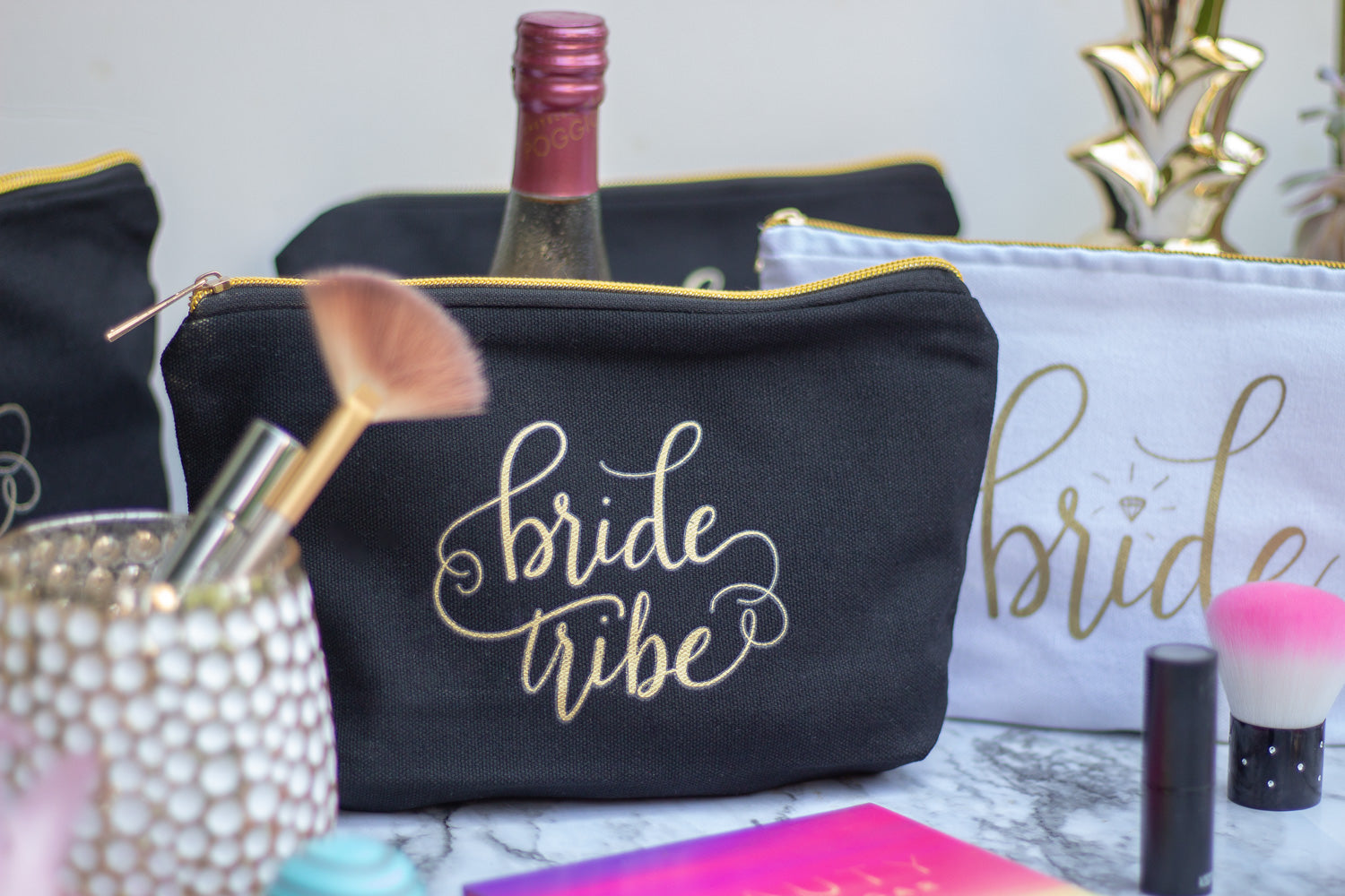 Women's Bride Tribe Canvas Makeup Bag