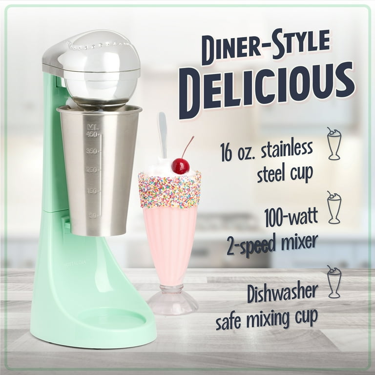 Nostalgia 16 Oz 2-Speed Electric Milkshake Machine, Retro