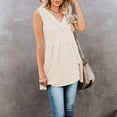 thumbnail image 4 of tarylea Womens Summer Tops Sleeveless T-Shirt Casual V Tunic Top Babydoll Blouse Loose Fitted, 4 of 9
