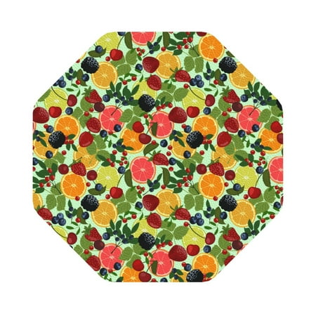 

Matuu Berries And Citrus for Cup Coasters Set of 6 Leather Coasters Desk Coasters for Office Measures 4” x 4” Octagon