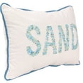 thumbnail image 6 of Jordan Manufacturing 20" x 14" Cream and Dark Aqua Sand Nautical Rectangular Reversible Decorative Lumbar Throw Pillow with Welt, 6 of 7