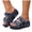Blue, variant on Leopard Print Open Toe Sandals for Women Platform Slide Sandal Adjustable Double Buckle Comfortable Beach Slippers White Size 9