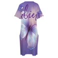 thumbnail image 4 of Believe ~ Vestido de mujer con bolsillo grande, vestido de mariposa, vestido de verano morado pastel diario para mujeres embarazadas, 4 of 6