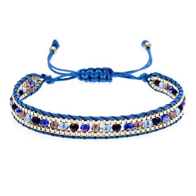 Nvzi Pulsera hecha a mano con capas de piedra natural, pulseras envolventes con cuentas apilables, regalos de moda, A