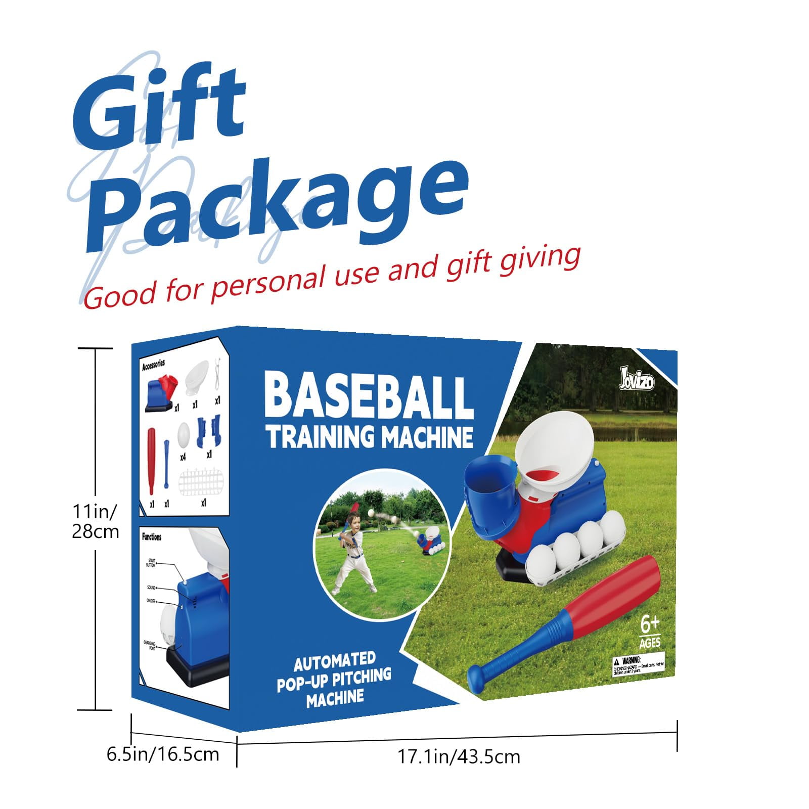 Jovizo Automatic Baseball Pitching Machine for Kids, Baseball