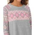 thumbnail image 3 of Cuddl Duds LIGHT HEATHER/PINK Women's 2 Pc. Printed Jogger Pajama Set, US Small, 3 of 4