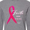 thumbnail image 4 of Inktastic Faith over Fear Breast Cancer Awareness with Pink Ribbon Long Sleeve T-Shirt, 4 of 5