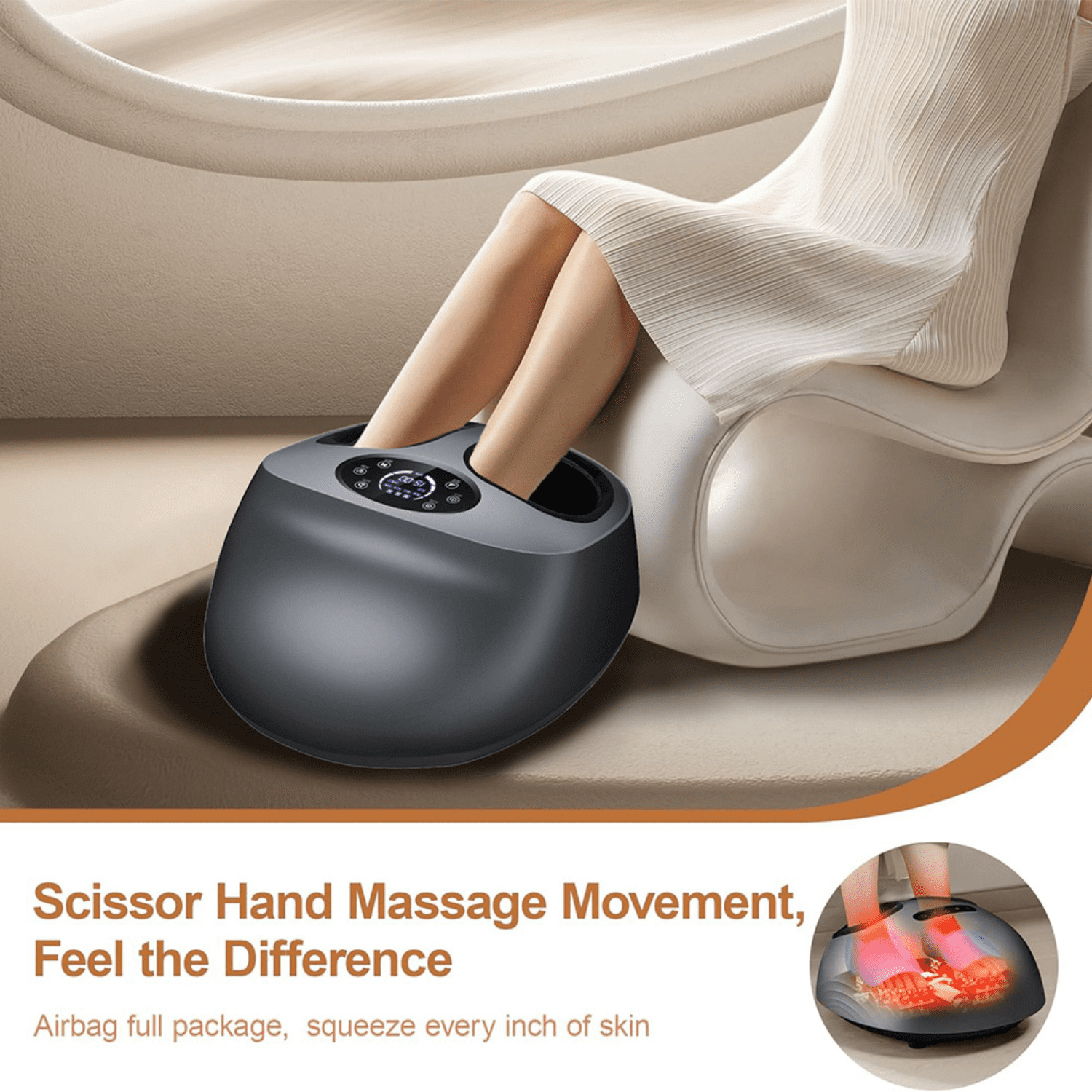 Foot Massager with Heat & Air Pressure, Shiatsu Deep Kneading Massage Machine with Multiple Modes, Ergonomic Design for Home Relaxation, Perfect Gift for Family & Friends