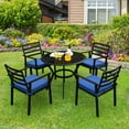 thumbnail image 1 of Gymax 5PCS Patio Table à Manger et Chaise Ensemble Extérieur Coussiné Ensemble de Conversation, 1 of 10