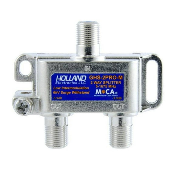 Holland GHS-2PRO-M Electronics 3-Way Catv Moca Compliant Splitter