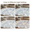 thumbnail image 7 of ODIKA 4'x6' Blue Chinoiserie Toile Design Elegant Washable Area Rug Traditional Asian Scenic Gardens and Pagodas Pet Friendly, Non-Shedding for Bedroom, Reading Nook, 7 of 7