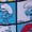 Blue, variant on The Smurfs Men's Smurfette Brainy Papa Smurf 80's Retro Cartoon Character Squares Pajama Pants Sleepwear Loungewear