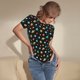 thumbnail image 3 of Balery Solar System Planets Space Body de cuello redondo de manga corta para mujer Tops de manga corta Tops básicos-Large, 3 of 7