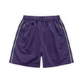 thumbnail image 7 of Kvture Mens Running Shorts with Zipper Pockets Elastic Waist Athletic Workout Short Pants Breathable Gym Clothes Summer Purple L, 7 of 7