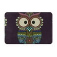 thumbnail image 1 of Balery Boho Owl Felpudo de franela, resistente a las manchas y a la decoloración, para uso interior y exterior, fácil de limpiar, 40 x 60 cm, 1 of 7