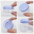 thumbnail image 4 of 10G/10ML Plastic Clear Cosmetic Sample Jars with Lavender Blue Lid and Spatulas, 4 of 5