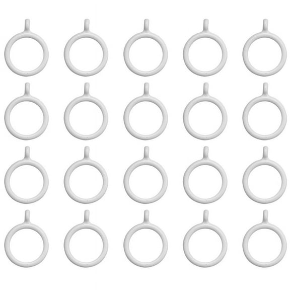 White Plastic Curtain Rings