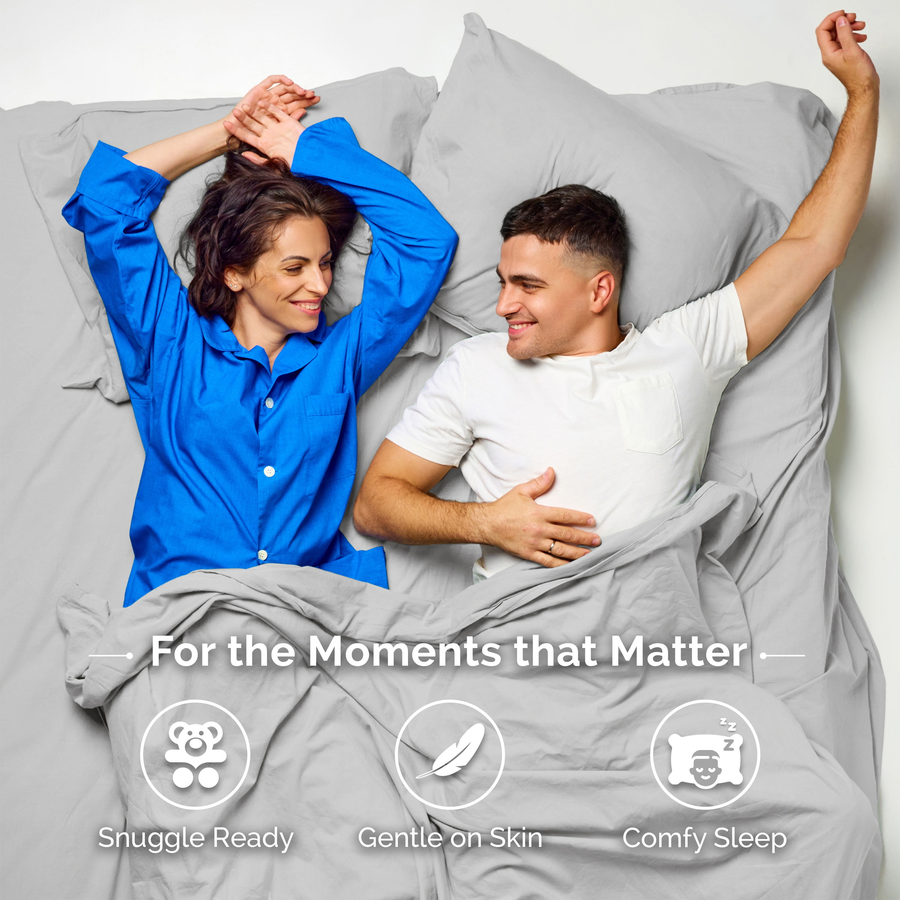 Martex Easy Living 4-Piece Queen Microfiber Sheet Set | Brushed Soft Easy Care | Light Gray