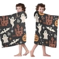 thumbnail image 4 of Autumn Halloween Scene Pattern Hooded Bath Towel，50"x30" for Ages 3 To 12 Kids, Quick Dry Lightweight Soft Microfiber Hood Beach Towel Cover Up for Kids, 4 of 7