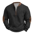 thumbnail image 1 of QHFBli Chandail Décontracté à Col Rond pour Homme Chandail Tricoté à Fermeture Éclair pour Homme Manches Longues Imprimé Chandail Sans Col, 1 of 3
