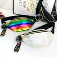 thumbnail image 2 of FESTFENDS Sports Waist Bag Fanny Pack Black Holographic Shiny for Running and Hiking 1Set 10.6*5.1*1.2in, 2 of 8